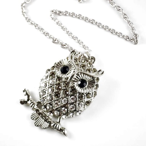Halskette eule strass - halskette,