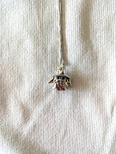 Silberkette mit eulenanhänger - mit,