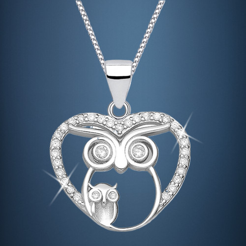 Herz eule kette 925 - 925, sterling